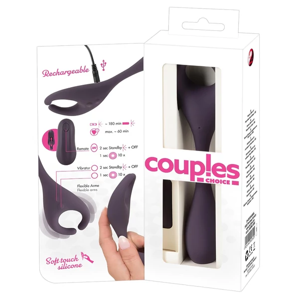 Couples Choice - akkus, rádiós 2 motoros vibrátor (lila)
