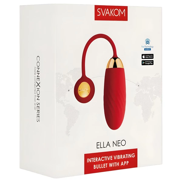 Svakom Ella Neo - App-vezérelt vibrációs tojás (piros)