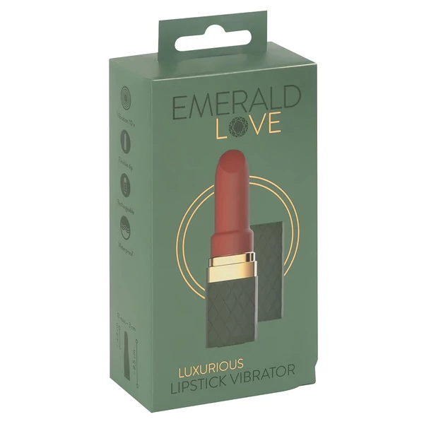 Emerald Love - akkus, vízálló rúzs vibrátor (piros)