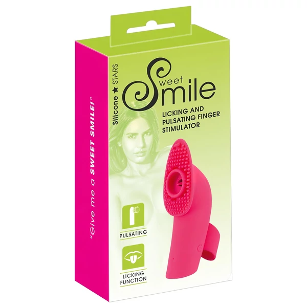 SMILE Licking - akkus, léghullámos-nyelves ujjvibrátor (pink)