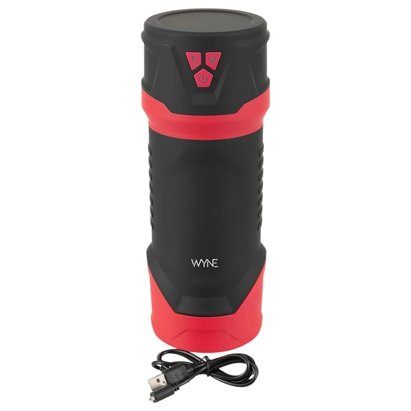 WYNE 04 - akkus, rezgő-szívó maszturbátor (barna)