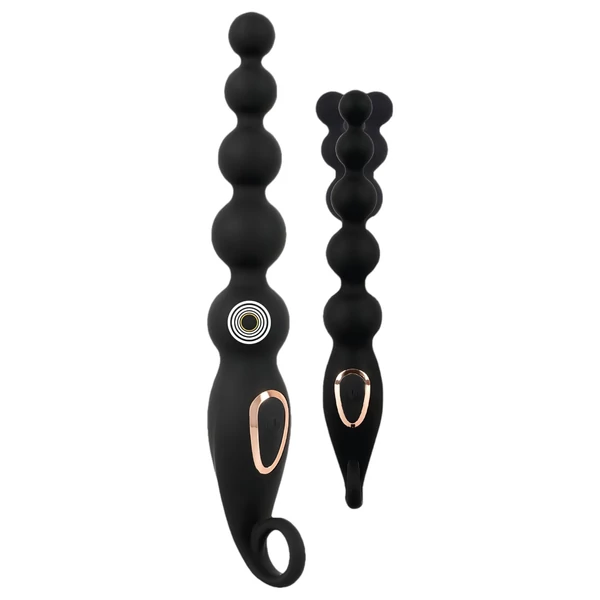 ANOS Anal Beads - gyöngyös anál vibrátor (fekete)