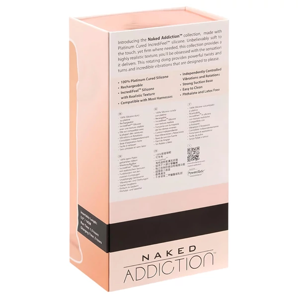 Naked Addiction Rotating 8 - forgó vibrátor (20 cm, testszínű)
