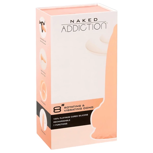 Naked Addiction Rotating 8 - forgó vibrátor (20 cm, testszínű)
