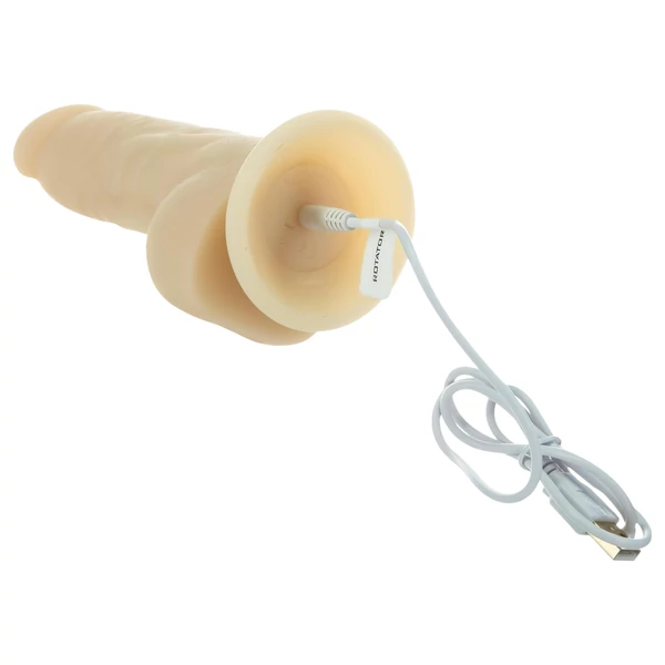 Naked Addiction Rotating 7 - forgófejes vibrátor (18 cm) - natúr