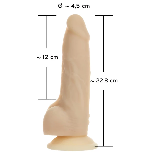 Naked Addiction Rotating 7 - forgófejes vibrátor (18 cm) - natúr