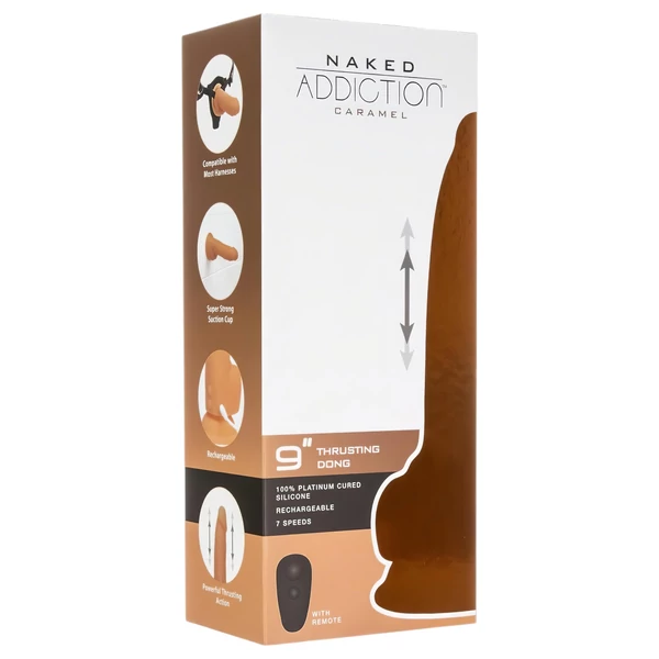 Naked Addiction Thrusting 9 - lökő vibrátor - sötét (23 cm)