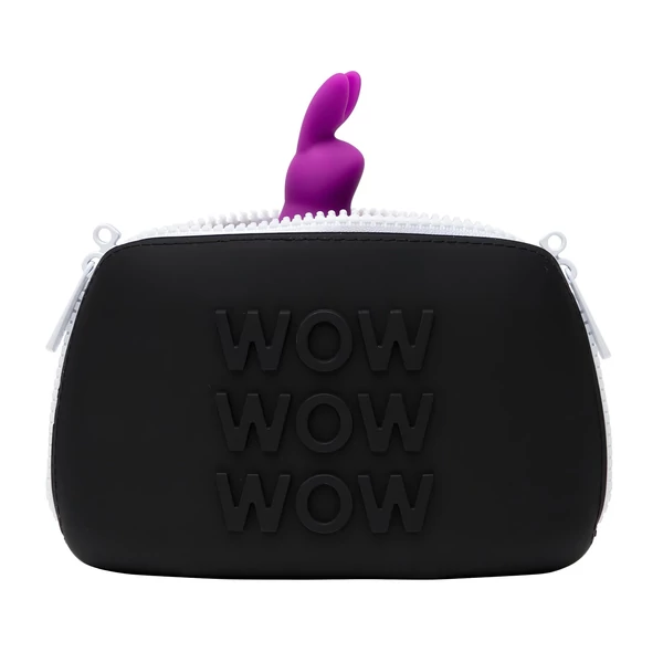 Happyrabbit Cock Kit - vibrációs péniszgyűrű tárolóval (lila)