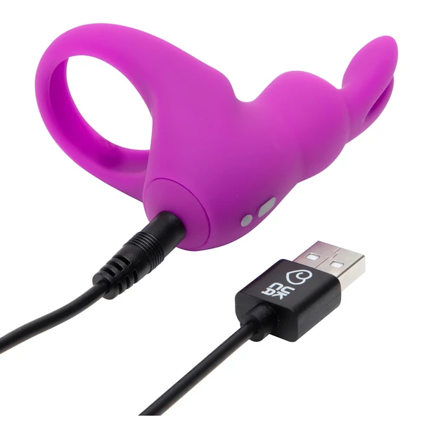 Happyrabbit Cock Kit - vibrációs péniszgyűrű tárolóval (lila)
