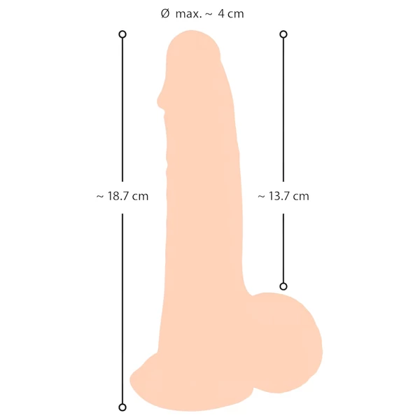 Nature Skin - dildó bőrrel - 19 cm (natúr)