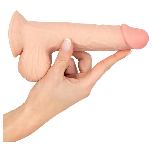 Nature Skin - dildó bőrrel - 19 cm (natúr)
