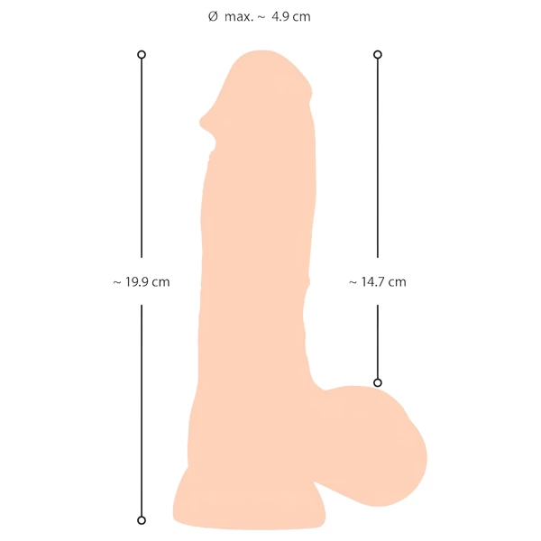 Nature Skin - dildó bőrrel - 20 cm (natúr)
