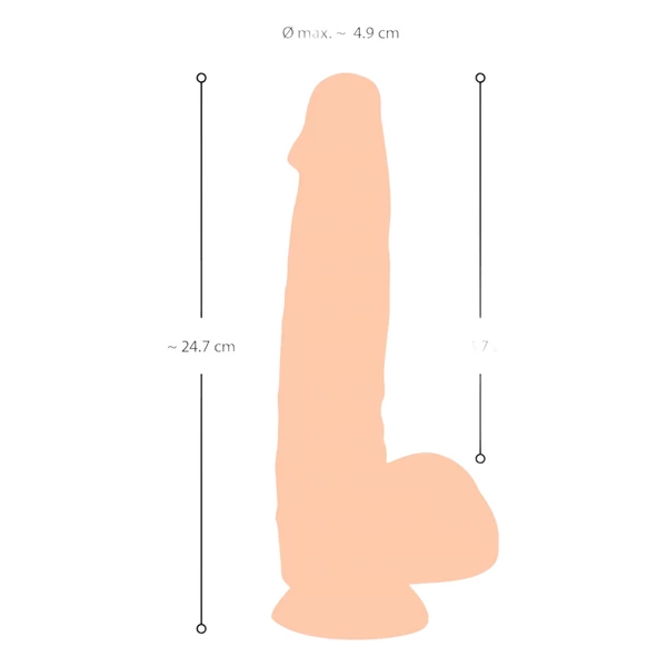 Nature Skin - AI Dream Girl élethű dildó mozgatható bőrrel és herékkel (25 cm)