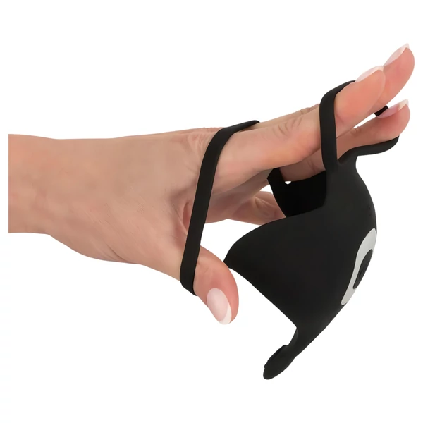 Rebel - akkus, péniszgyűrű és here vibrátor (fekete)