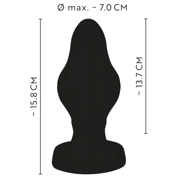 ANOS - bordázott puha butt plug - 7 cm (fekete)