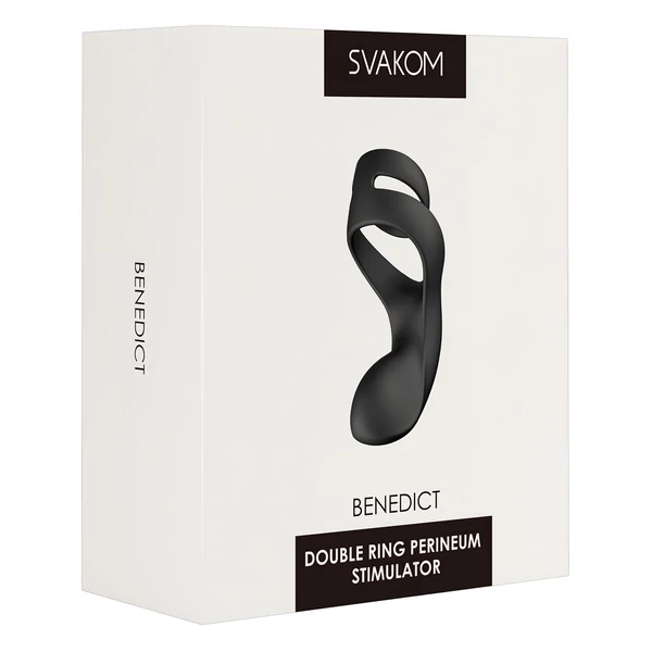 Svakom Benedict - gát stimuláló, vibrációs péniszgyűrű (fekete)