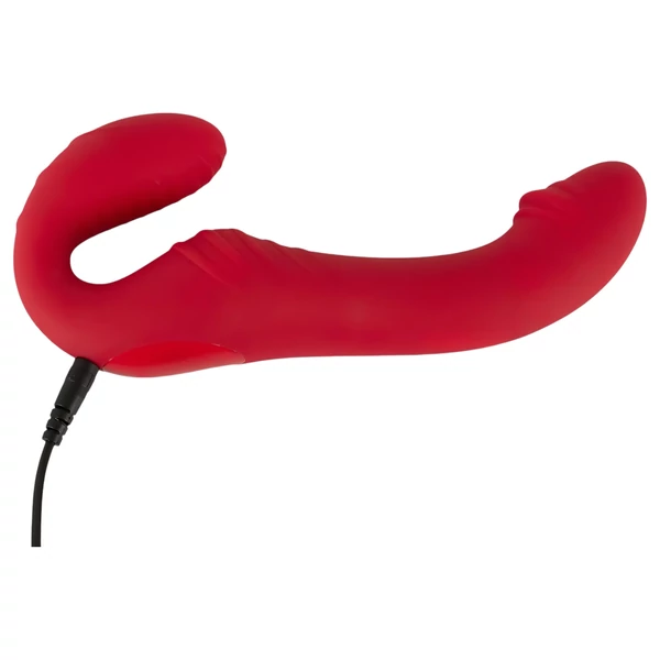 You2Toys Strapless - rádiós, felcsatolható vibrátor (piros)
