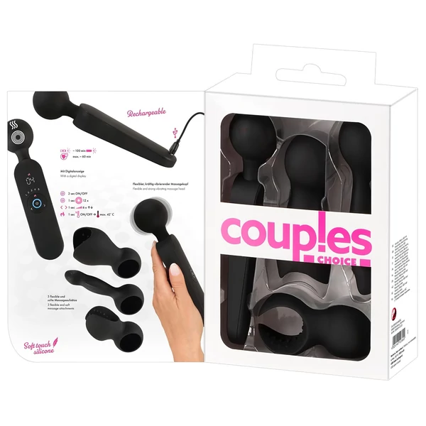 Couples Choice - akkus, melegítő masszírozó vibrátor (fekete)