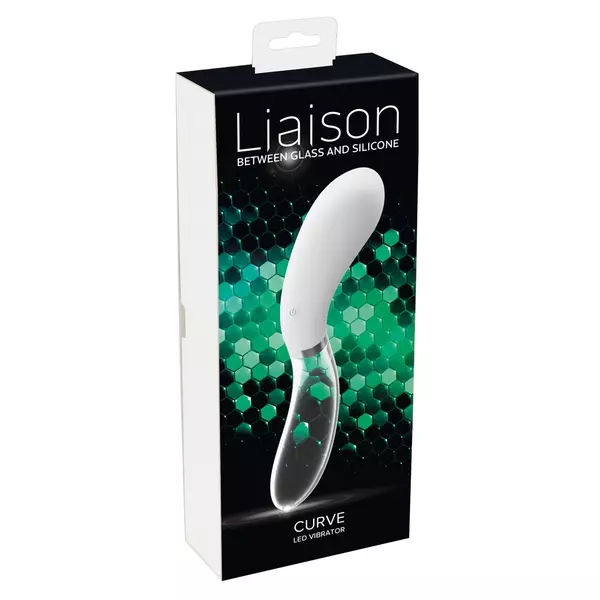 Liaison Curve - akkus, LED vibrátor (áttetsző-fehér)
