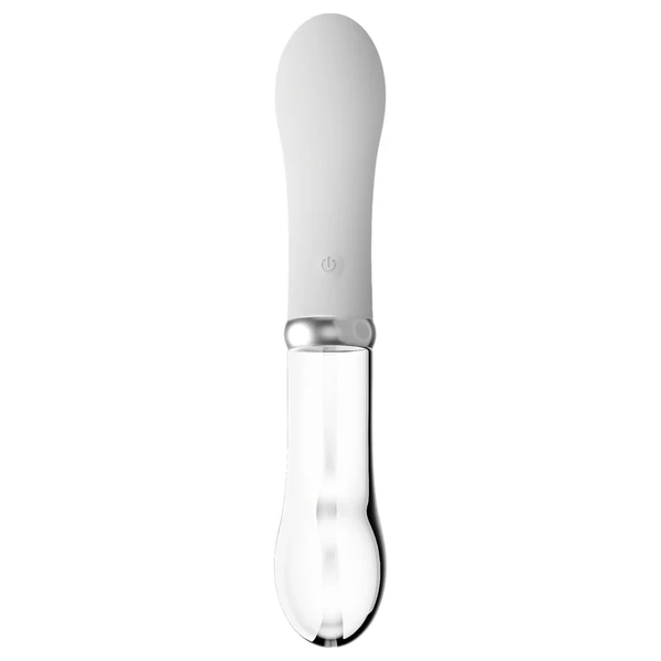 You2toys Liaison - szilikon-üveg LED vibrátor (átlátszó-fehér)