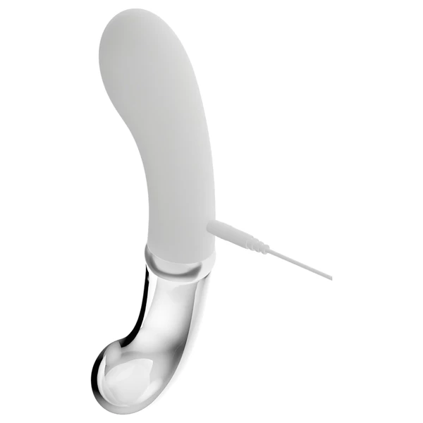 You2toys Liaison - szilikon-üveg LED vibrátor (átlátszó-fehér)