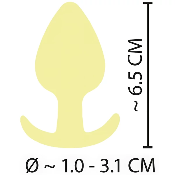 Cuties Mini Butt Plug - szilikon anál plug (sárga, 3,1 cm)