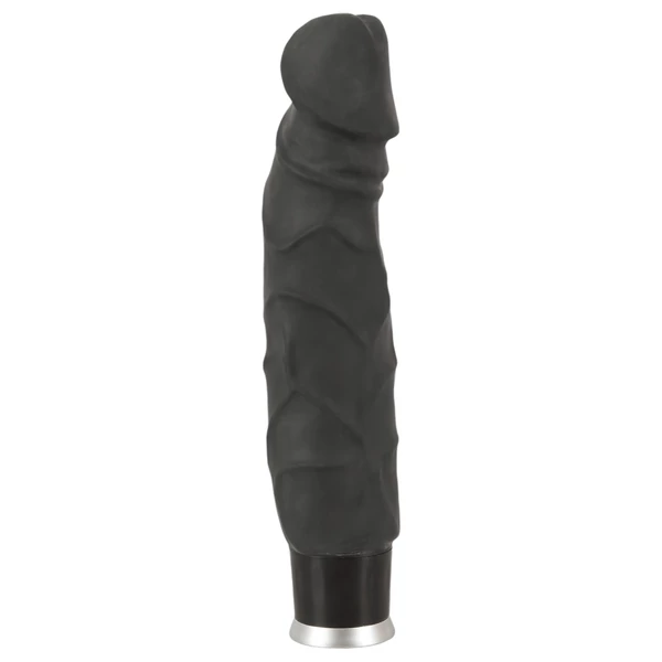 Nature Skin - élethű vibrátor (fekete, 22 cm)