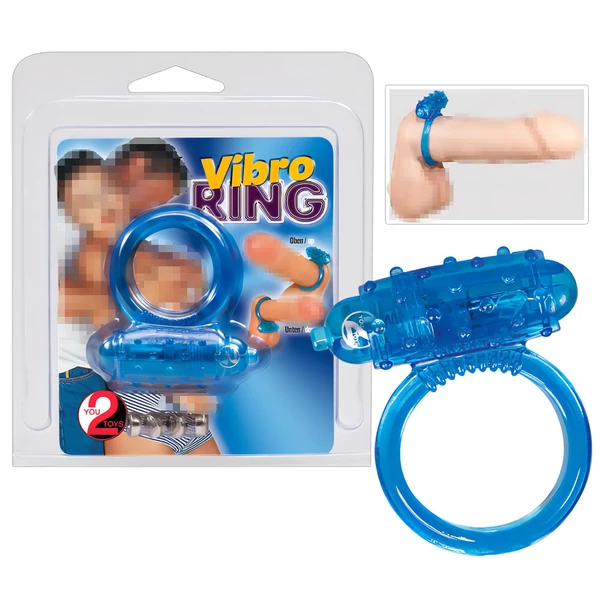 You2Toys - szilikon vibrációs péniszgyűrű (kék)