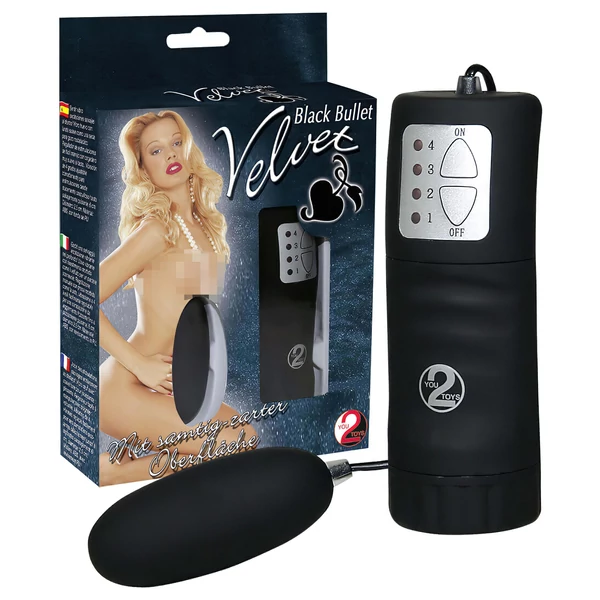 You2Toys - velvet fekete vibrotojás - bársonyos