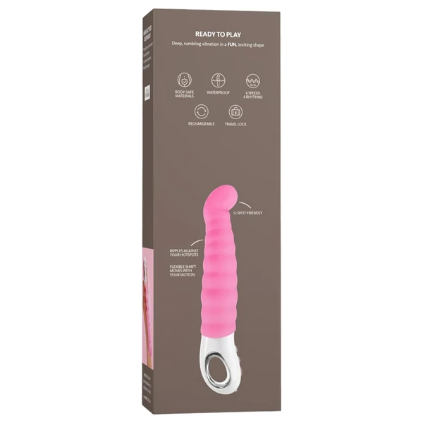Fun Factory G5 - akkus, vízálló bordázott G-pont vibrátor (pink)