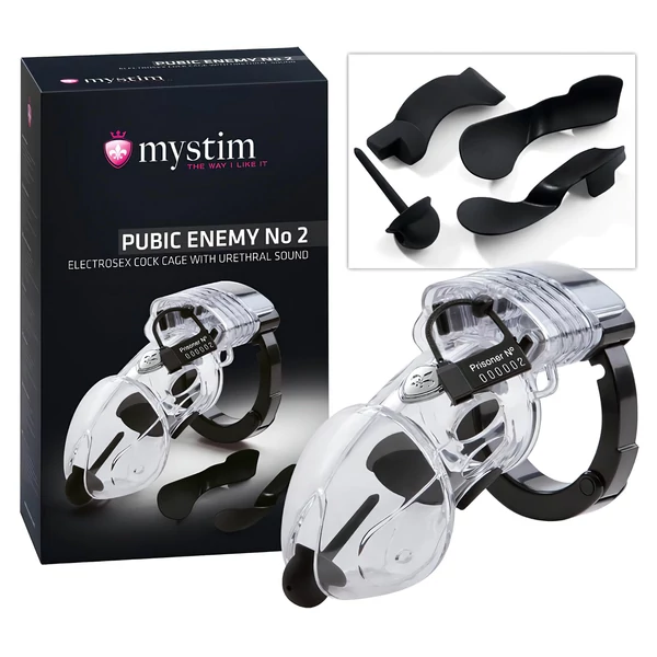 mystim Pubic Enemy No 2 - elektro pénisz ketrec