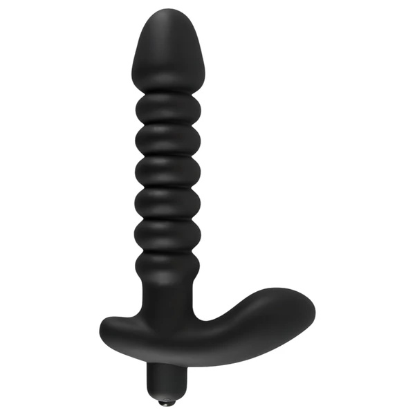 Black Velvets redős vibrátor - közepes (fekete)