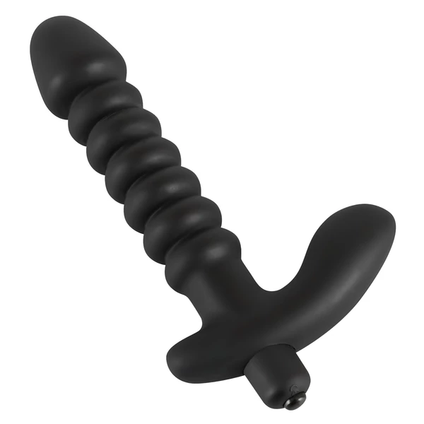 Black Velvets redős vibrátor - közepes (fekete)