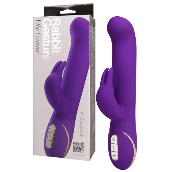 Vibe Couture Rabbit Gesture - Nyuszis, bólogató vibrátor (lila)