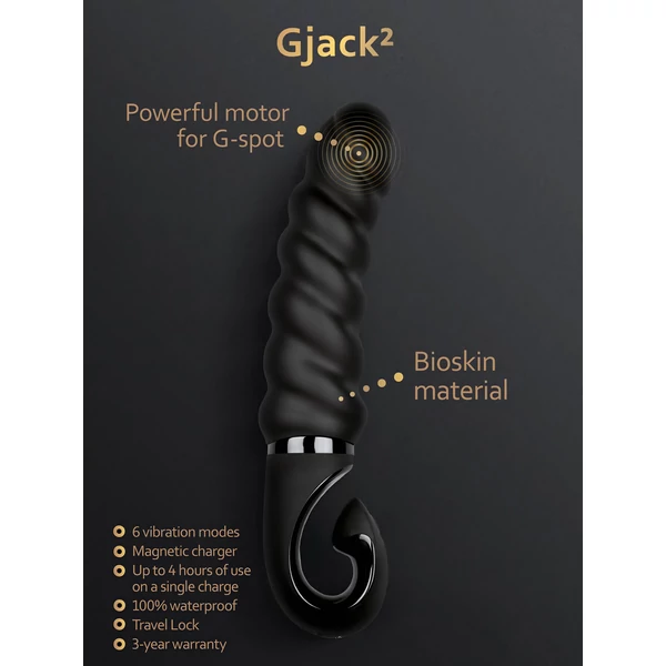 G-Vibe G-jack 2- akkus, vízálló szilikon vibrátor (fekete)