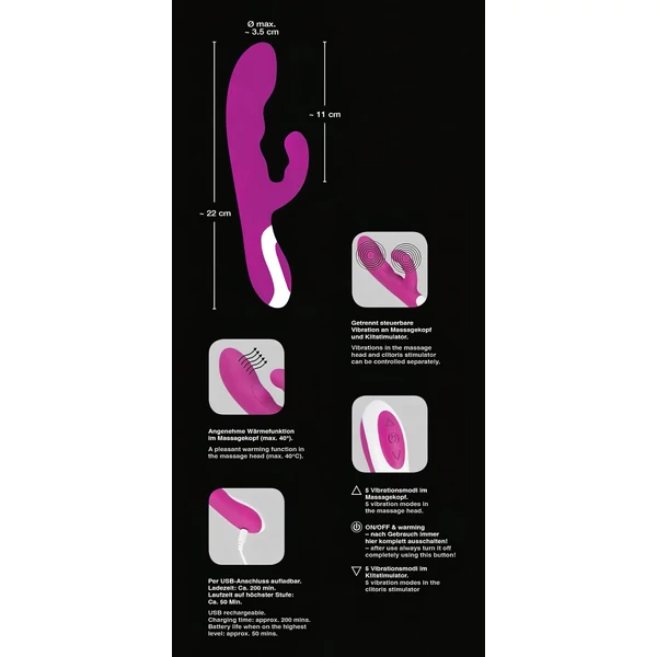 Javida - melegítő csiklóizgató vibrátor (pink)