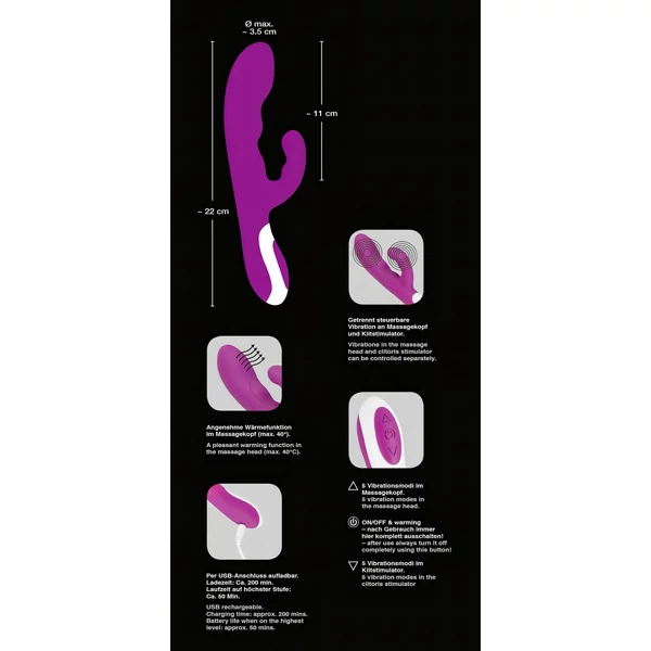 Javida - melegítő csiklóizgató vibrátor (pink)