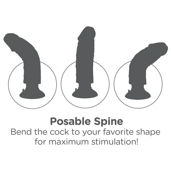King Cock 7 tapadókorongos vibrátor (18 cm, natúr)
