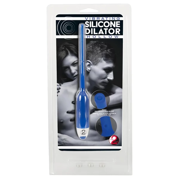You2Toys - DILATOR - üreges szilikon húgycsővibrátor - kék (7mm)