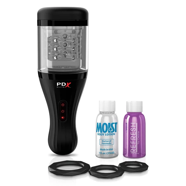 PDX Elite Rotobator - művagina (átlátszó-fekete)