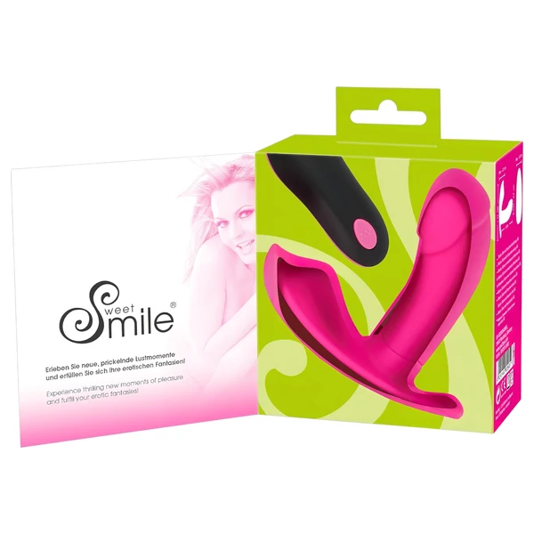 SMILE Panty - akkus, rádiós felcsatolható vibrátor (pink)