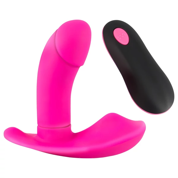 SMILE Panty - akkus, rádiós felcsatolható vibrátor (pink)
