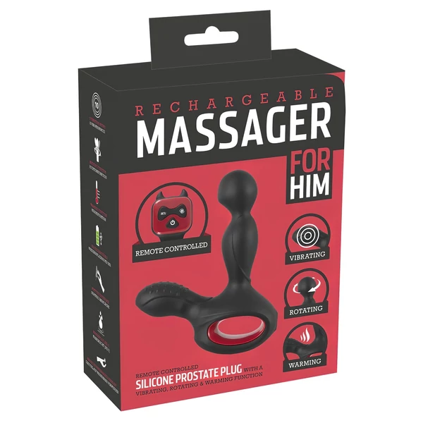 You2Toys Massager - forgó, melegítő prosztata vibrátor (fekete)