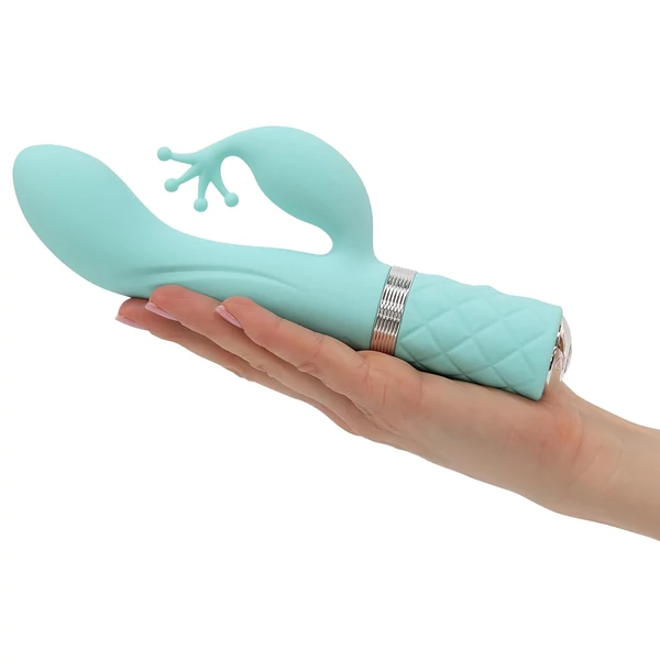 Pillow Talk Kinky - akkus, 2 motoros G-pont vibrátor (türkiz)