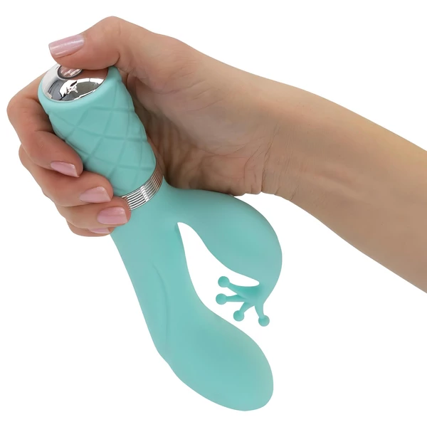 Pillow Talk Kinky - akkus, 2 motoros G-pont vibrátor (türkiz)