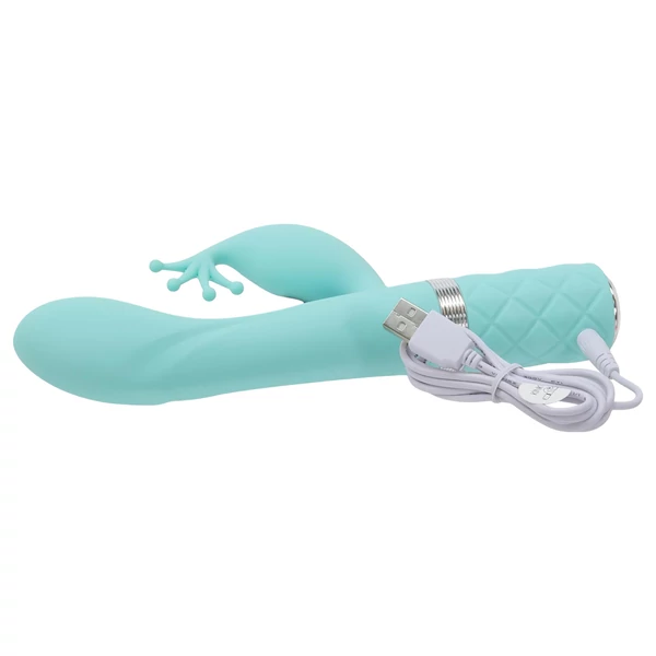 Pillow Talk Kinky - akkus, 2 motoros G-pont vibrátor (türkiz)