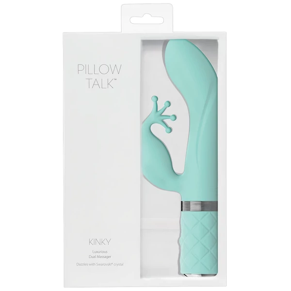 Pillow Talk Kinky - akkus, 2 motoros G-pont vibrátor (türkiz)
