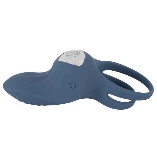 You2Toys - Double Ring - akkus vibrációs here- és péniszgyűrű (kék)