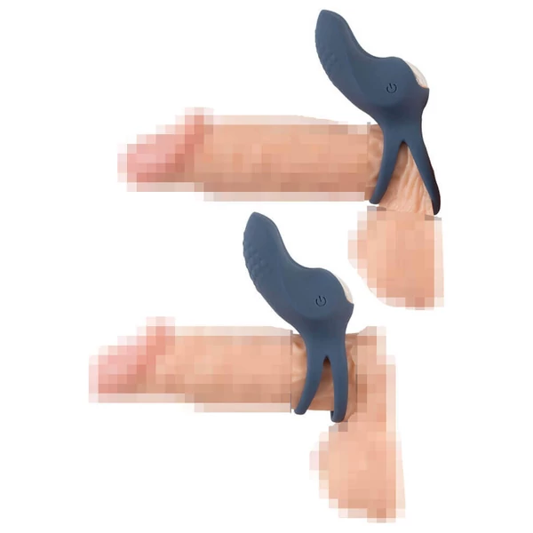 You2Toys - Double Ring - akkus vibrációs here- és péniszgyűrű (kék)