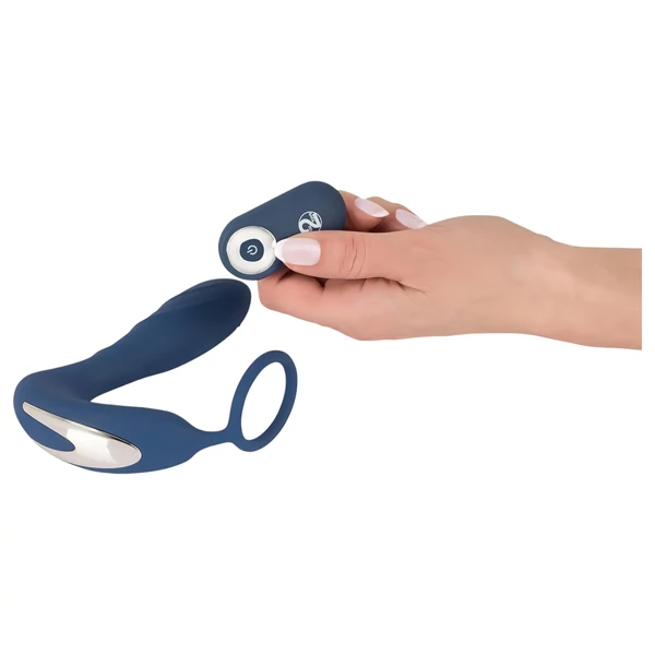 You2Toys Prostate Plug - anál vibrátor péniszgyűrűvel (kék)